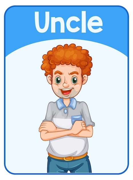 Educational english word card of uncle