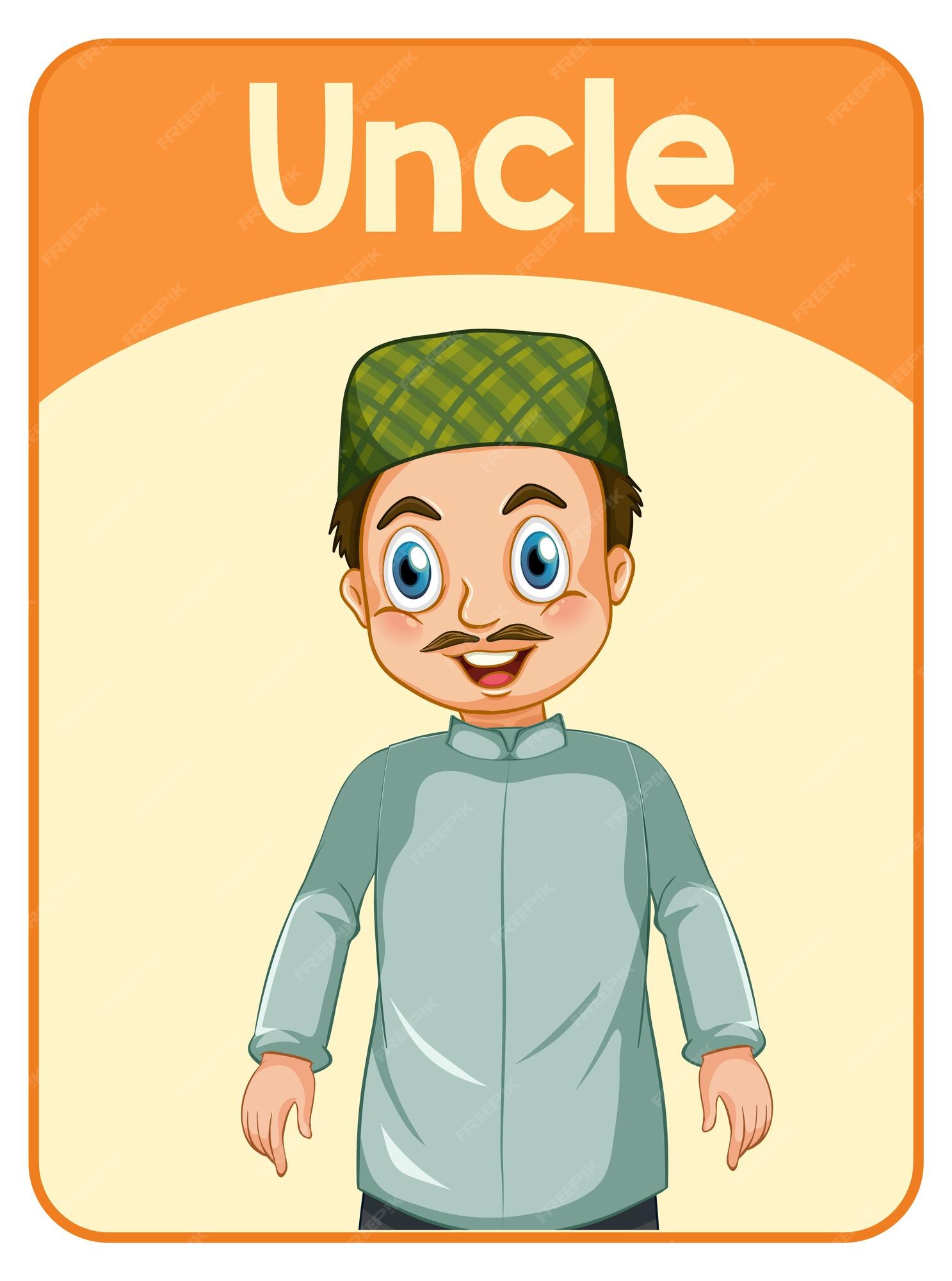 Free Vector | Educational english word card of uncle Free Vector | Educational english word card of uncle