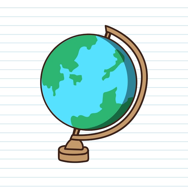 Free vector educational globe on a paper background vector