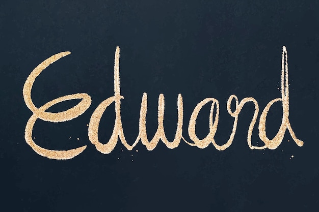 Векторная типография Эдварда с сверкающим золотым шрифтом