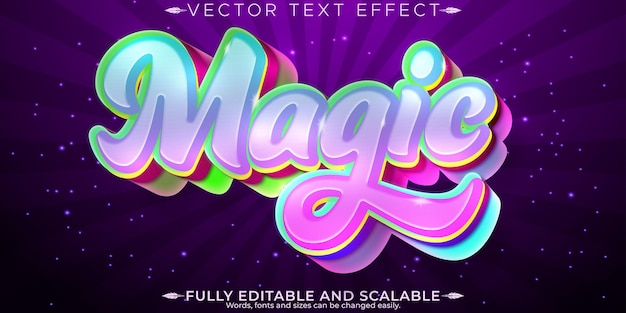 Efecto de texto mágico editable brujería y encantamiento estilo de fuente personalizable