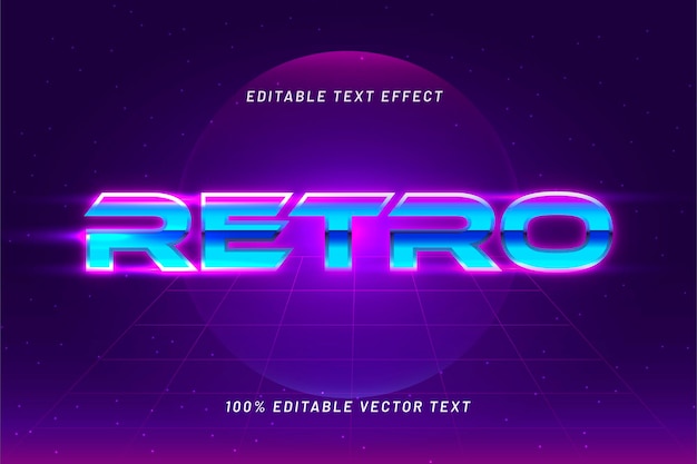 Free vector effect for editable text in retro style