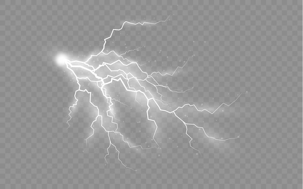 The effect of lightning and lighting set of zippers thunderstorm and lightning light and shine