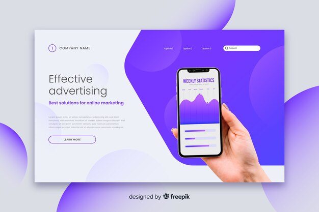 Effective advertising technology landing page