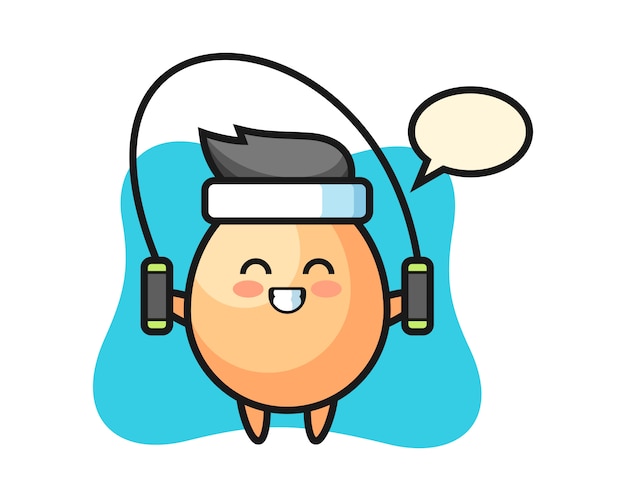 縄跳びとゆで卵のキャラクター漫画 プレミアムベクター 縄跳びとゆで卵のキャラクター漫画 プレミアムベクター