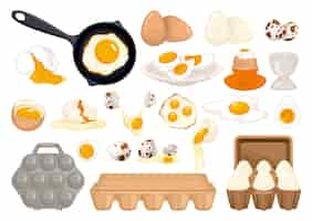 Free vector egg food icon set