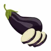 Free vector eggplant fresh vegetable icon isolated design