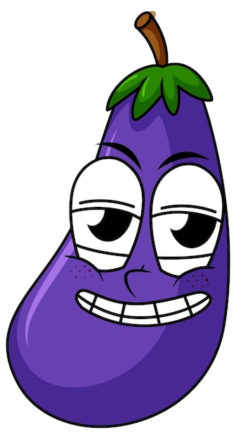 Free vector eggplant with funny face