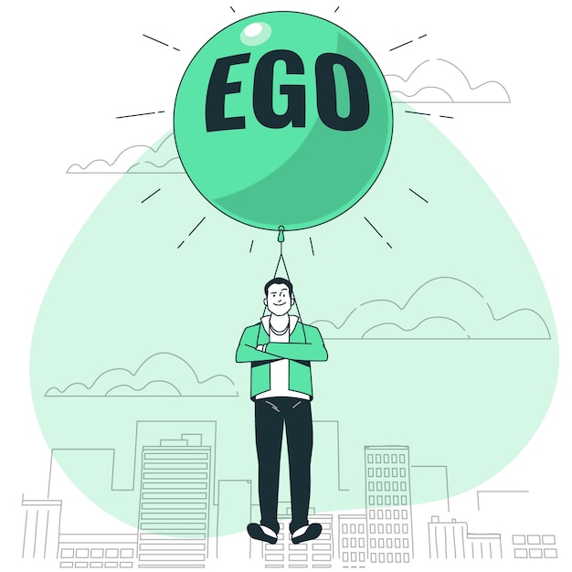 Vettore gratuito illustrazione del concetto di ego