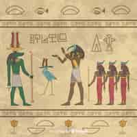 Free vector egypt hieroglyphic background