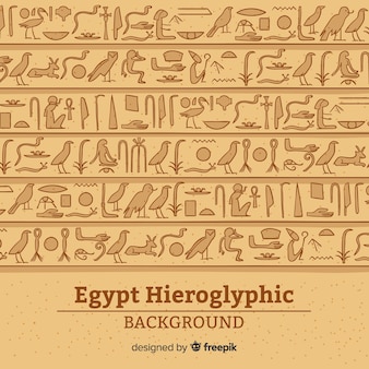 Египетский иероглифический фон Premium векторы