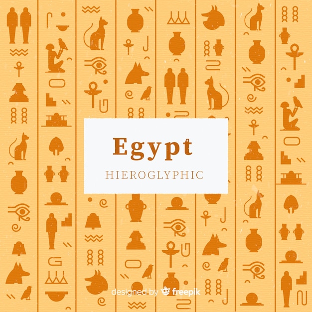평면 디자인에 이집트 상형 문자 배경