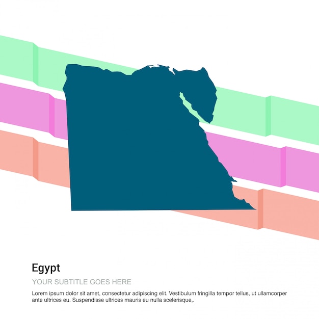 白い背景ベクトルとエジプトの地図のデザイン