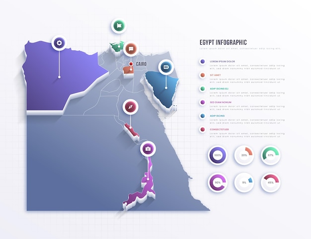 Free vector egypt map infographic