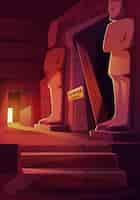 Бесплатное векторное изображение Египетский храм или пирамида в интерьере гробницы
