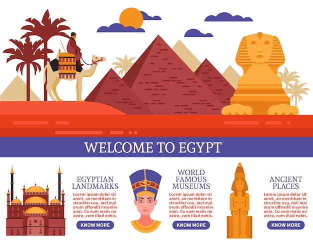 Free vector egypt travel vector illustration