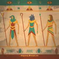 Free vector egypt wall painting background