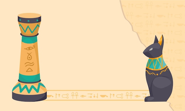 Египетская бастет и колонны
