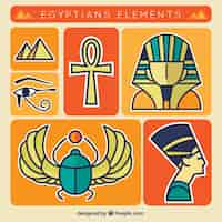 Free vector egyptian elements collection