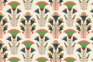 Free vector egyptian floral seamless pattern