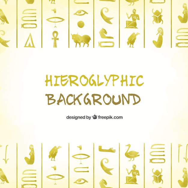 Egyptian hieroglyphics background with flat design