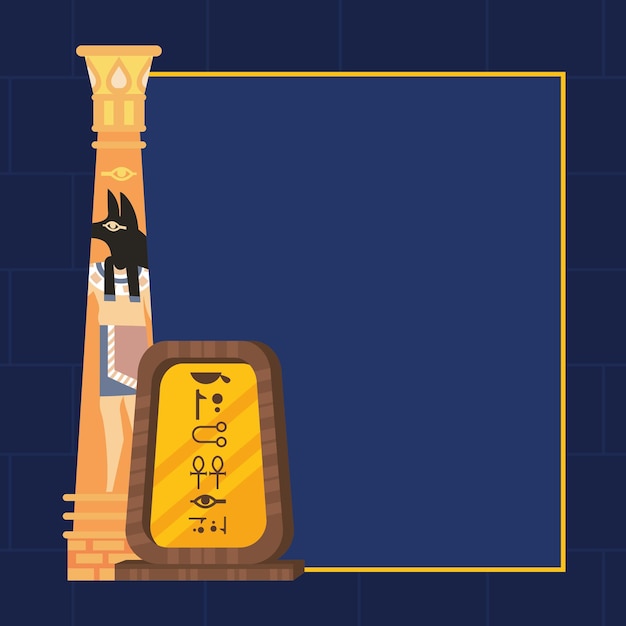 Egyptian hieroglyphs with column