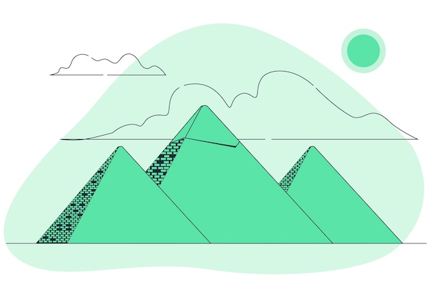 Vettore gratuito illustrazione del concetto di piramidi egiziane