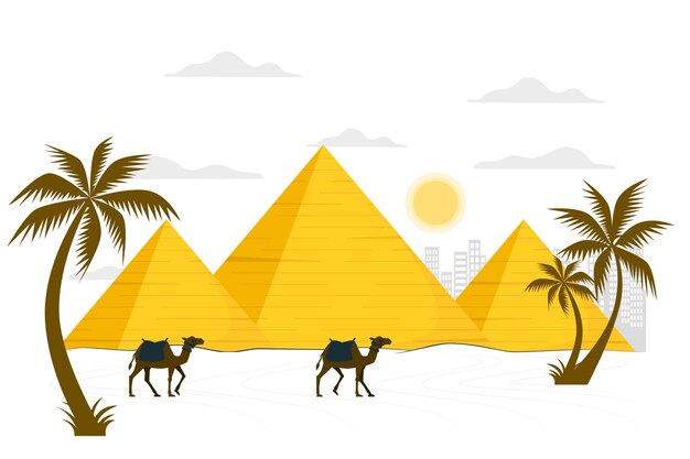 Иллюстрация концепции египетских пирамид
