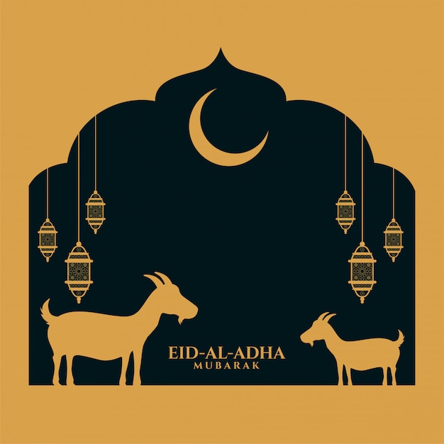 Eid al adha bakrid festival wishes card design