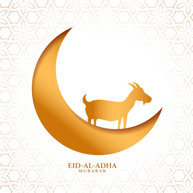 Eid al adha bakrid golden festival card