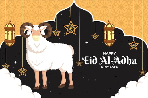 Vettore gratuito illustrazione di celebrazione di eid al-adha
