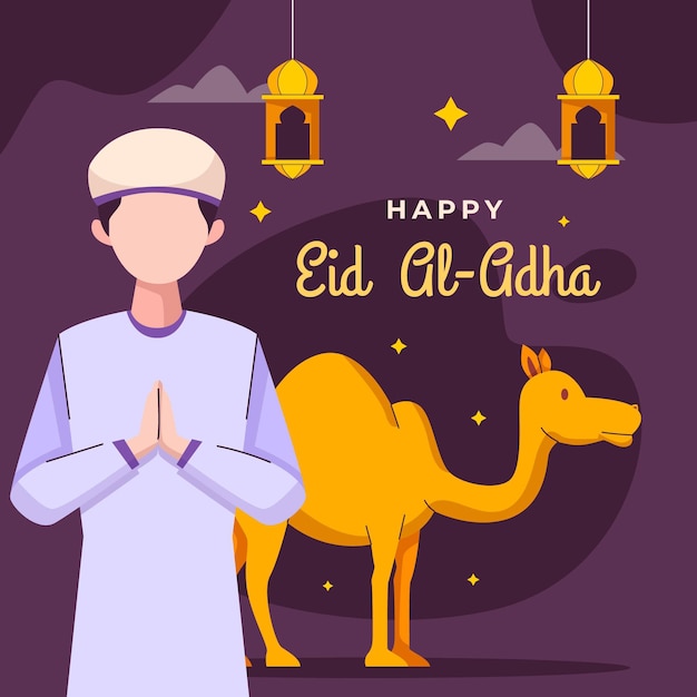 Eid al-adha celebration illustration