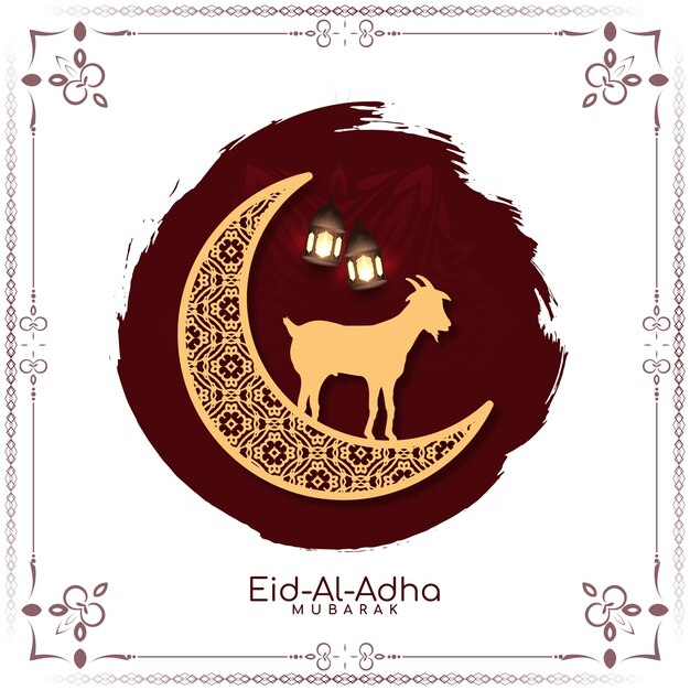 Eid Al Adha mubarak crescent moon background design