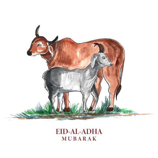 Free vector eid al adha mubarak greeting card background