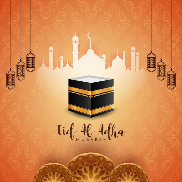 Eid al adha mubarak islamic festival beautiful background design