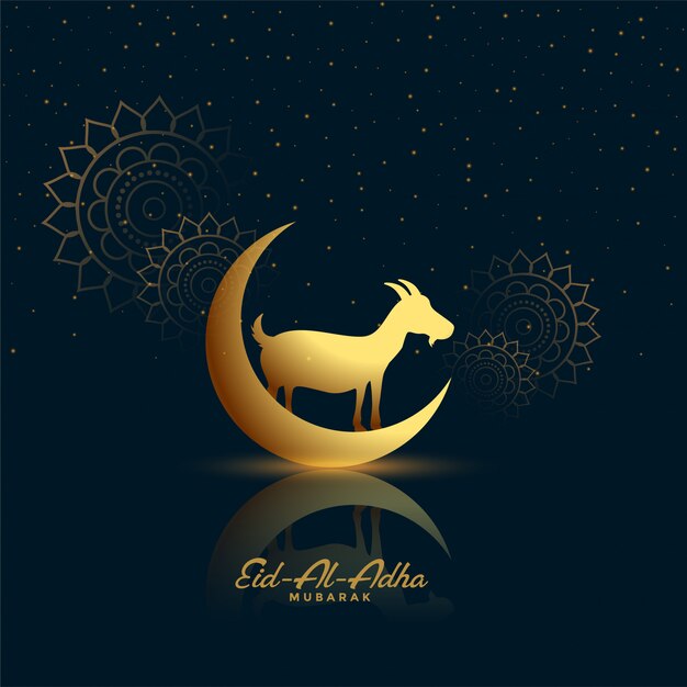 Eid al adha mubarak islamic festival greeting design