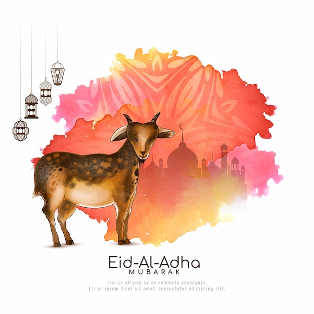 Free vector eid al adha mubarak muslim traditional festival background