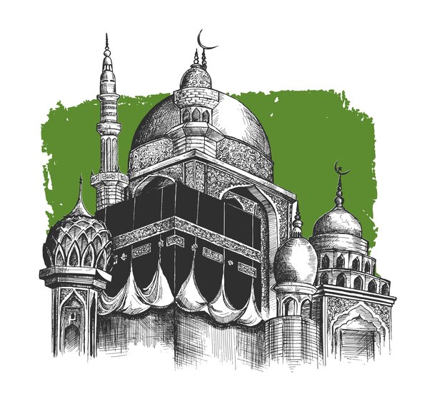 Eid al adha Mubarak Ramadan Kareem Mosque or Masjid Vector illustration