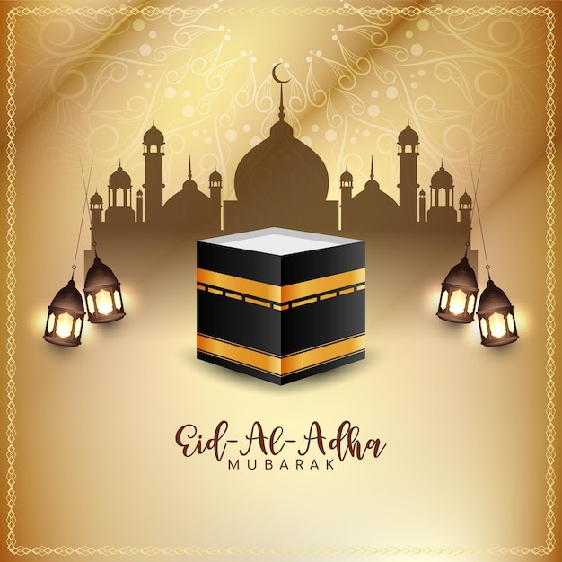 Бесплатное векторное изображение Ид аль-адха мубарак традиционный дизайн фона фестиваля
