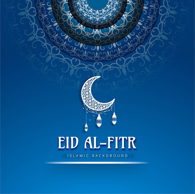 Free vector eid al fitr blue background