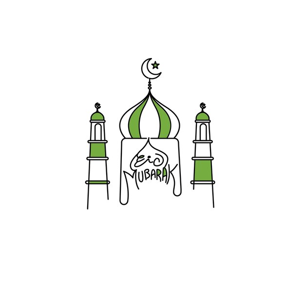 Eid alfitr Eid Mubarak Decorative Festival Element Vector illustration