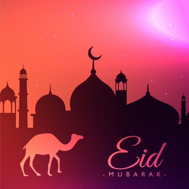 Free vector eid festival greeting background