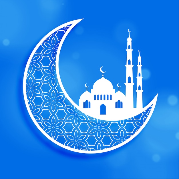 Ид Фестиваль луны и мечеть фон
