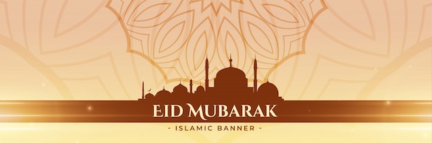 Eid festival worship mosque  banner