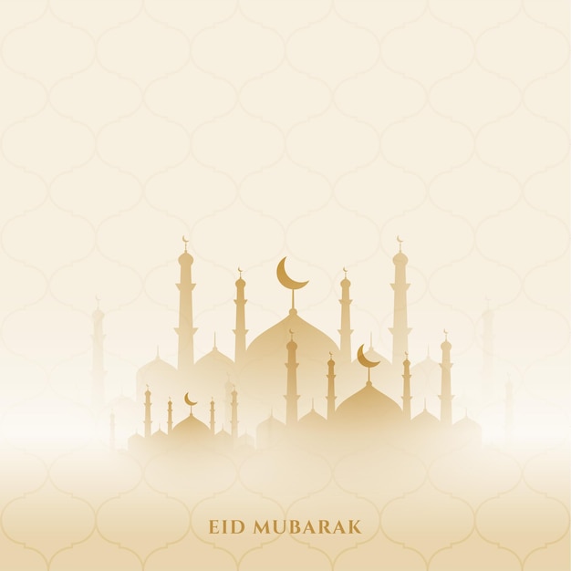 Eid mubarak background with mosque design