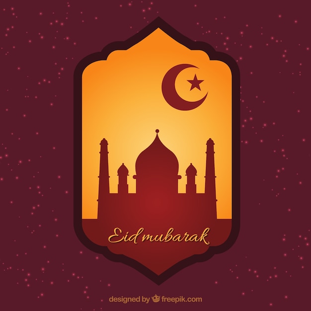 Vettore gratuito eid mubarak distintivo