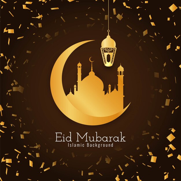 Eid Mubarak beautiful Islamic confetti background