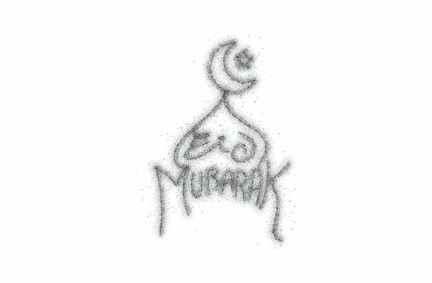 Празднование Ид Мубарак - мечеть искусства частиц векторные иллюстрации.