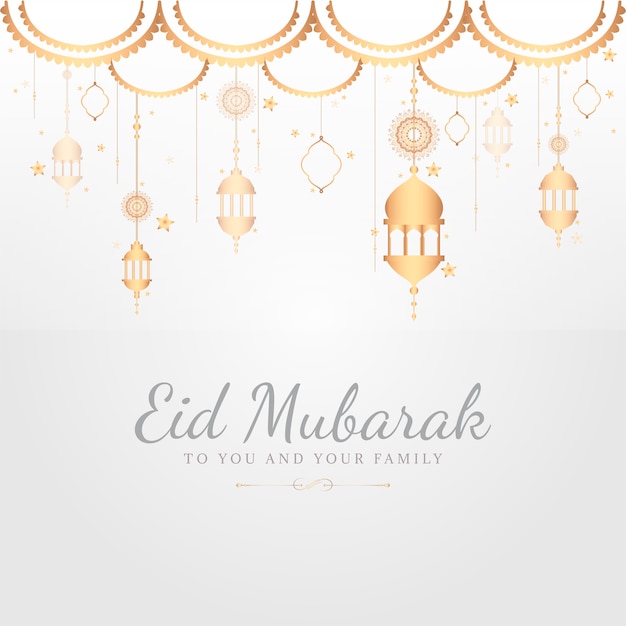 Free vector eid mubarak celebratory illustration