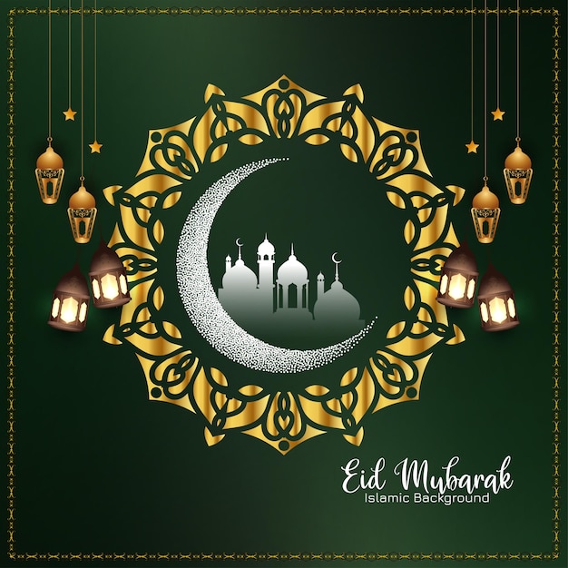 Vettore gratuito eid mubarak festival bellissimo saluto sfondo disegno vettoriale